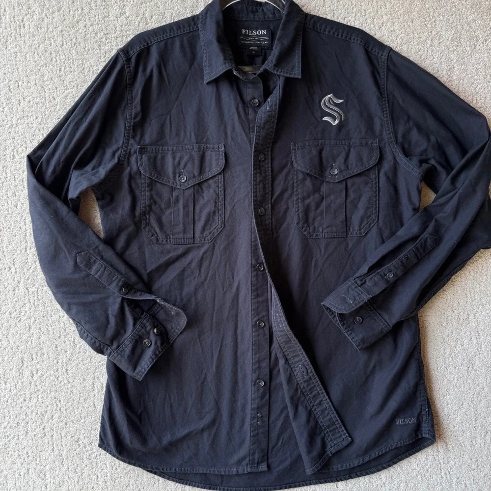 Seattle‎ Kraken CC Filson Guide Shirt Mens button Up Size M. Black $140